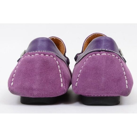SLNY Purple Leather Silver Horsebit Slip On Driving Loafers Shoes Men\'s Size 9 main image 6